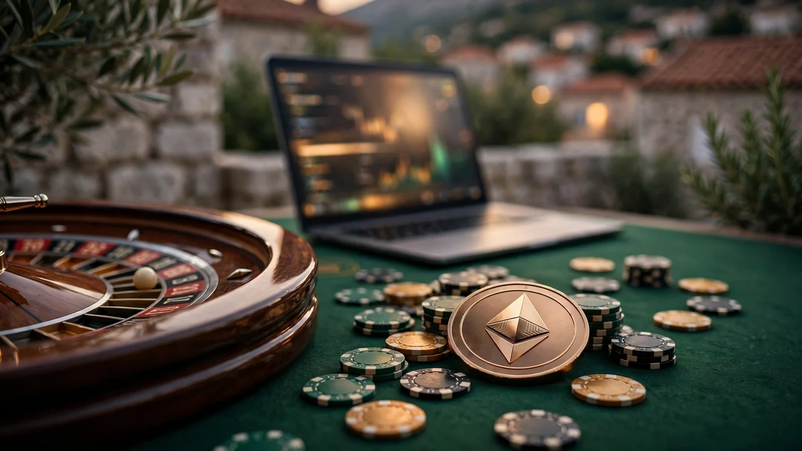 Stol s kockicama, Ethereum kovanica i rulet u modernom kasinu